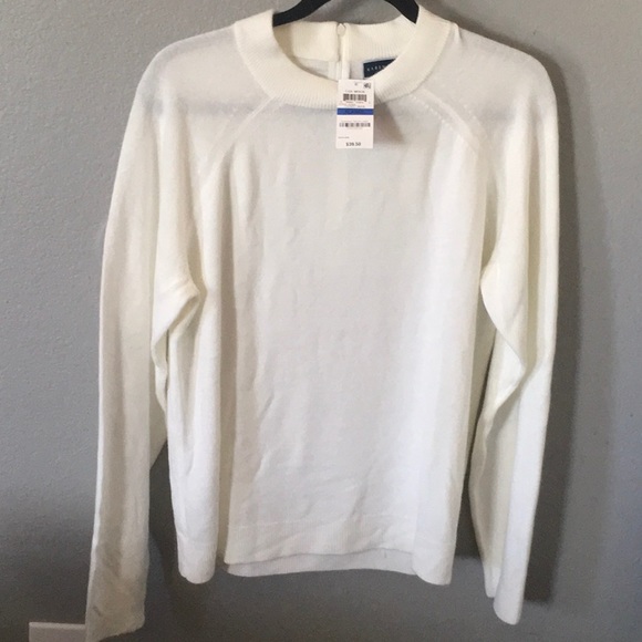 Karen Scott Luxsoft Mockneck Sweater Lux White - Picture 1 of 7